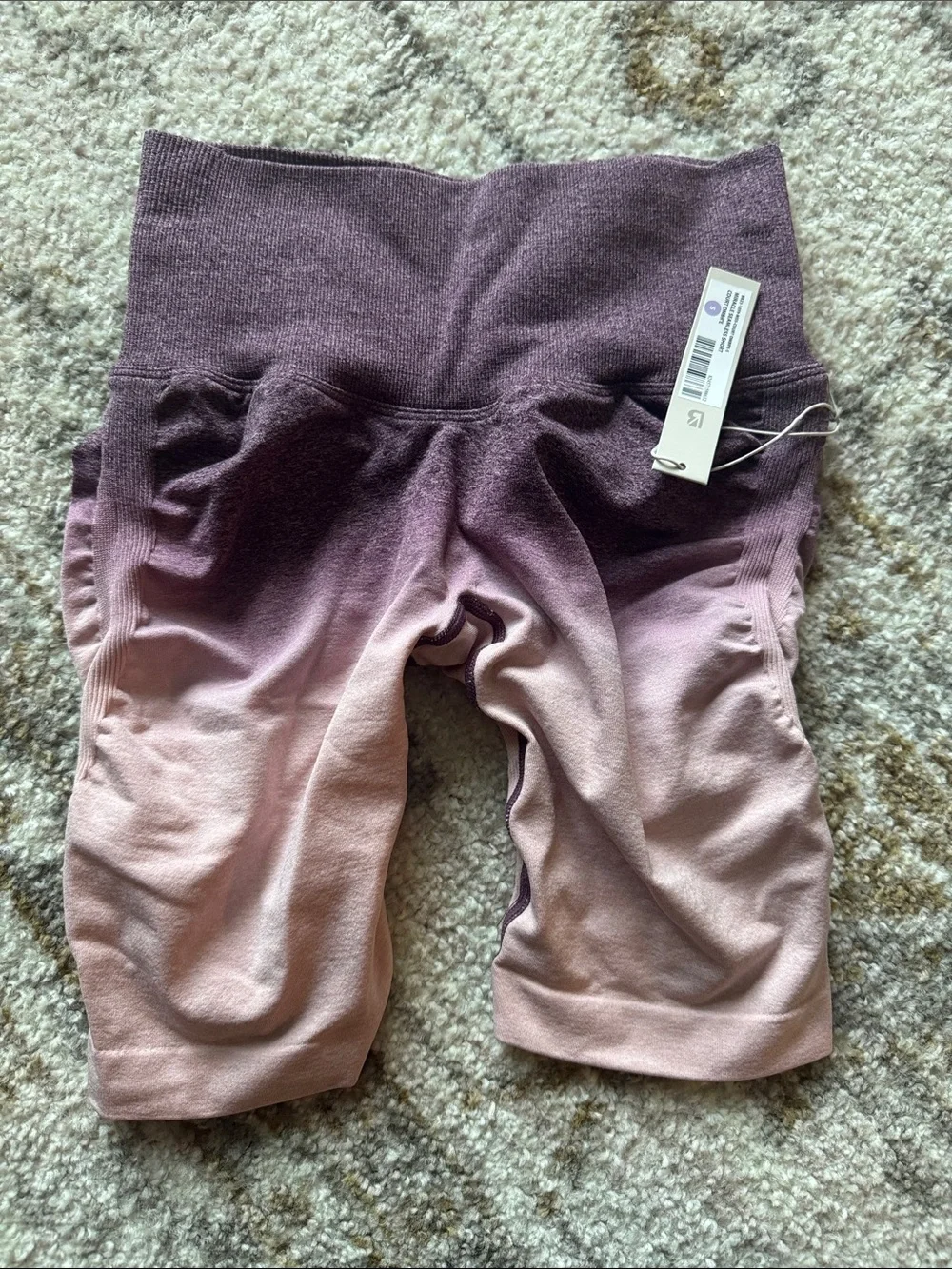 BuffBunny Ombre Pink to Plum High-Waist Athletic Shorts
